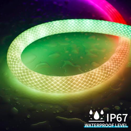 12V RGB Neon Rope Light 32.8FT LED Strip Waterproof Indoor Outdoor Decoration