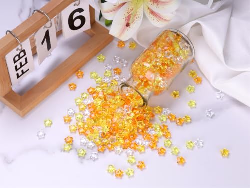 Orange Star Acrylic Vase Fillers - 500PCS Fall Halloween Decor