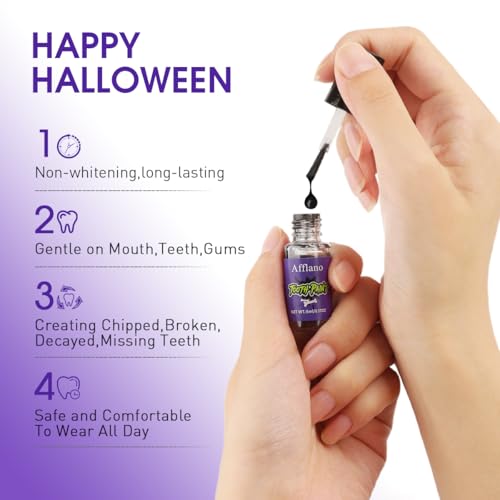 Black Tooth Paint - Temporary Black Teeth Makeup for Halloween & Cosplay - Black