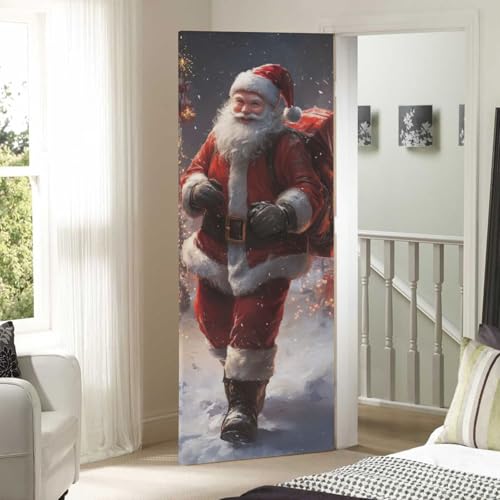 Christmas Santa Door Cover - Stretch Fabric Holiday Porch Decoration 35x79 in Variation of THIS listing