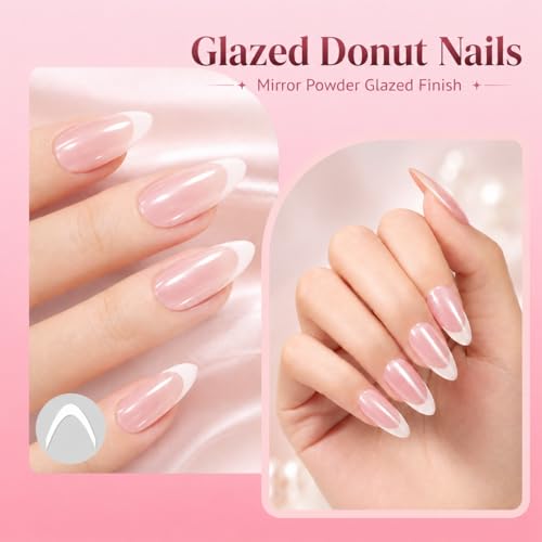 Beetles French Manicure Kit - Pearl Glaze Milky White & Pink Gel Polish - Variation Q