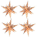 Orange Checkered Burst Star Foil Balloons - 32 Inch Party Decorations, Halloween & Fall Theme, 4 Pack