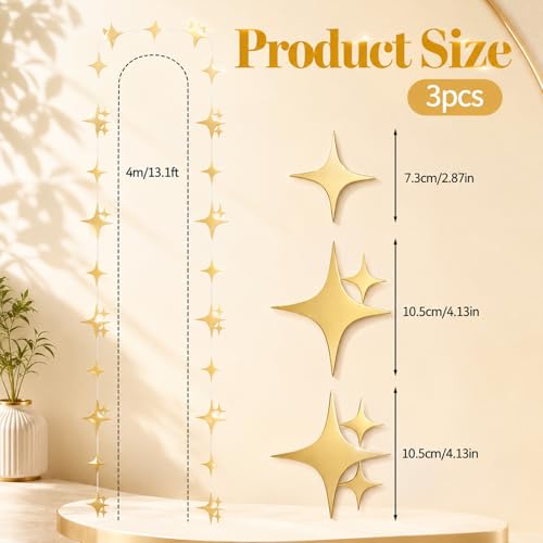 40ft Gold Star Bunting Banner - Pre-String Star Hanging Decoration