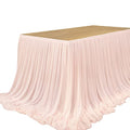 Peachy Blush 9FT Chiffon Table Skirt for Wedding and Events