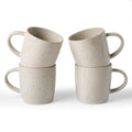 Meteor Creamy White Coffee Mug Set of 4 - 13 oz Ceramic Cups with Handle
