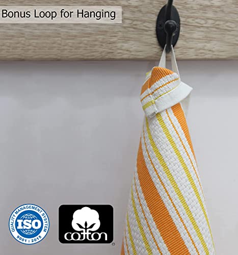Oversized Kitchen Towels Set - 4 Pack 20x30 Inches Coral Cotton Absorbent Dish Towels