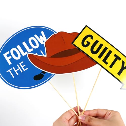Detective Photo Booth Props Set for Parties and Events - 20 Pieces