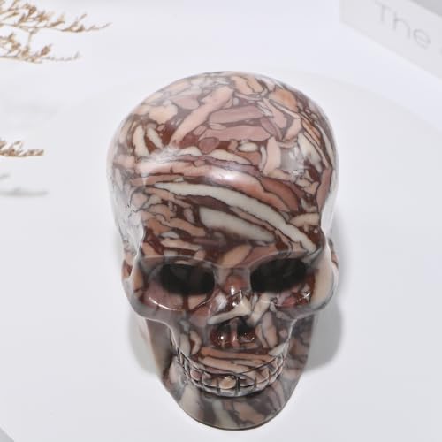 Natural Chocolate Crystal Skull Statue - Hand Carved Healing Stone 5 Inch Variation of THIS listing