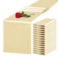 Champagne Satin Table Runner Set - 15 Pack 12 x 108 Inch for Weddings & Events - Variation of Champagne / 15