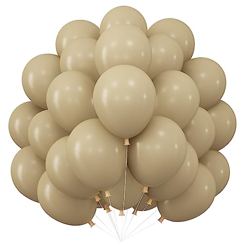 Cream Double Stuffed Nude Balloons 50 Pack 10 Inch for Elegant Events - Tan Beige