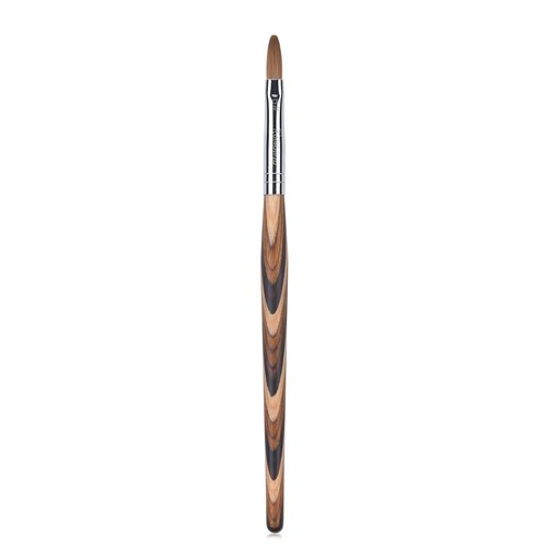 Rolabling Acrylic Nail Brush Red Wooden Kolinsky Nail Brush Spiral Pattern Handle Nail Brushes for Acrylic Application Extension 3D Carving Manicure Tool for Salon or DIY at Home (6#)