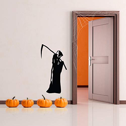 Halloween Wall Decals Grim Reaper Vinyl Sticker Removable Indoor Outdoor Decor