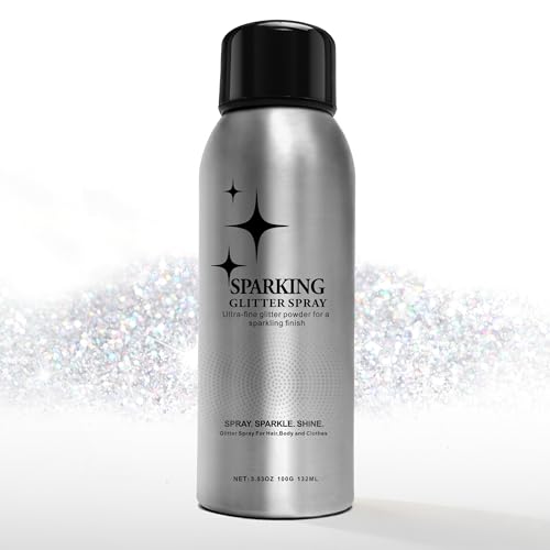 Silvery Long-Lasting Hair & Body Glitter Spray - Quick-Dry Festival Shimmer, 100ml