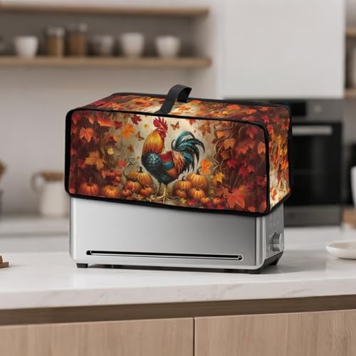 Halloween Toaster Cover 2 Slice Rooster Pumpkin with Top Handle - Small Appliance Protector