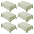 VidaFete 6 Pack Sage Green Rectangle Tablecloth 90x132 Inches for 6ft Tables - Variation: Sagegreen / 132"x90"