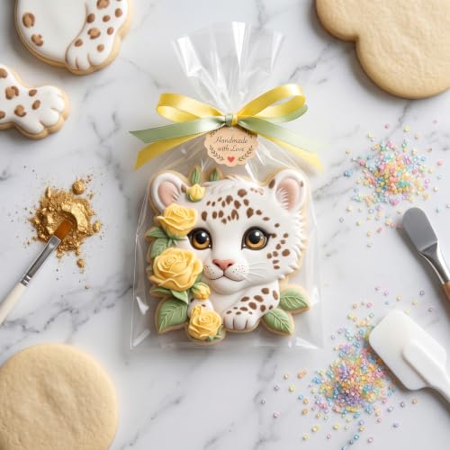 Jungle Leopard & Tropical Leaf Silicone Fondant Mold Set - Style G