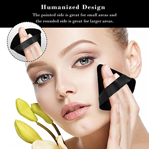 Black Triangular Powder Puff Makeup Sponges Set - Soft Velvet, Contouring & Eye Makeup Tools