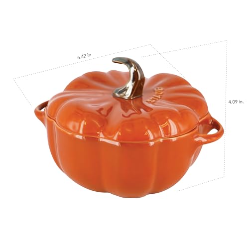 Ceramic 16-Oz Petite Pumpkin Cocotte - Burnt Orange, 0.5 Qt Variation