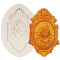 Cameo Picture Frame Silicone Mold Rose Flower Fondant Cake Decorating - Style A
