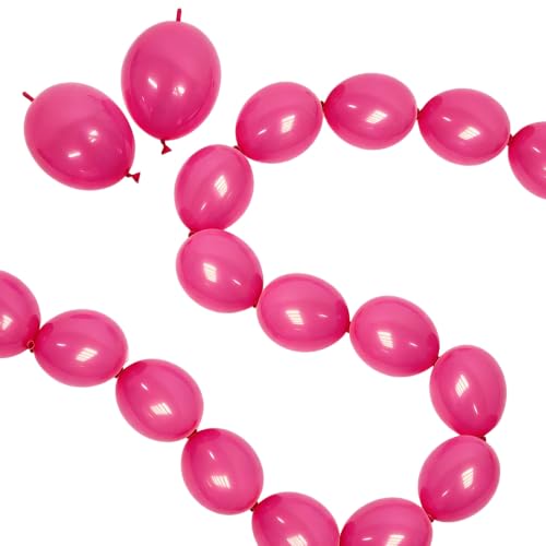 Magenta Linking Balloons Kit - 80 Count 12 Inch Latex Quick Link Balloons