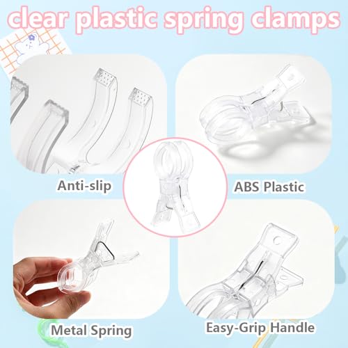 Clear Plastic Balloon Arch Clips - 10 pcs, 3.5 Inch Spring Clamps for Decorations