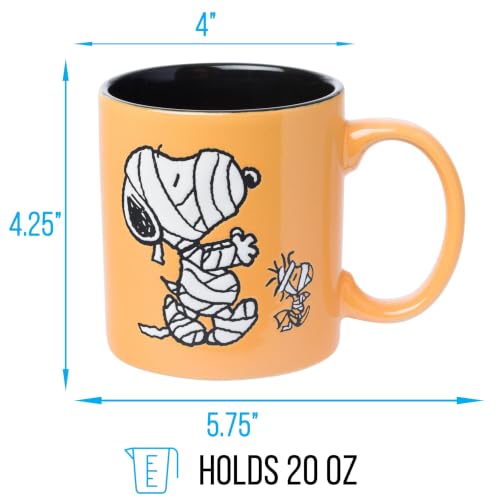 Peanuts Mummy Snoopy and Woodstock Ceramic Mug 20oz - Halloween Themed