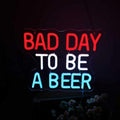 Funny LED Neon Sign - Beer Day Warning Wall Decor for Bar, Man Cave
