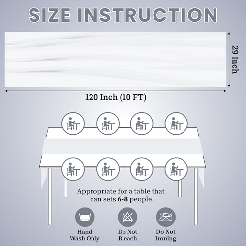 10ft White Chiffon Table Runner Pack of 12 - Rustic Wedding & Event Decor Variation of THIS listing