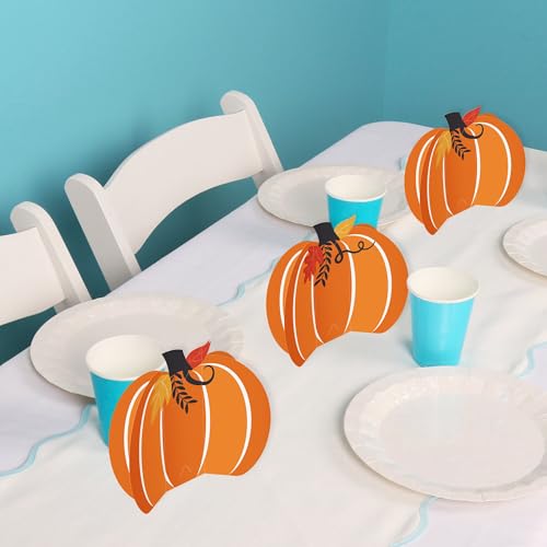 Fall Pumpkin Centerpieces Set of 8 - 3D Autumn Table Decor for Thanksgiving & Halloween