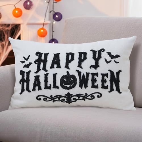 Halloween Pillow Covers 12x20 Inch Gothic White Decor for Sofa Bed Home
