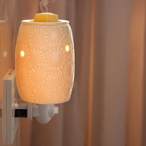 Egg Ceramic Wax Melt Warmer - Night Light Plug-in Scented Wax Burner with Two Bulbs