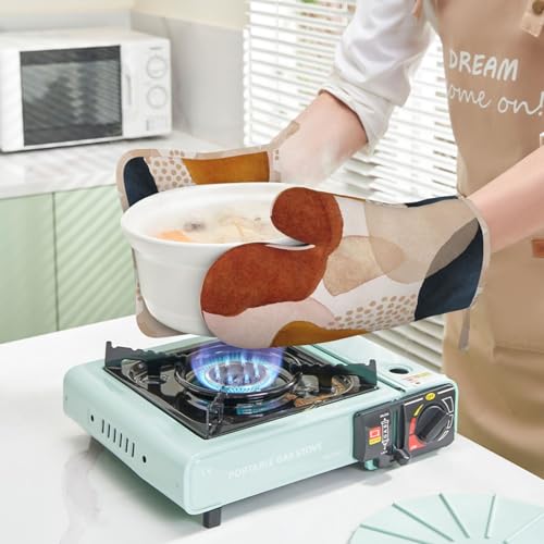 Kitchen Oven Mitts and Pot Holders Set - 4pcs Heat Resistant Silicone Non-Slip Cooking Gloves and Hot Pads - Variation 2