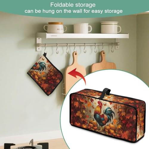 Halloween Toaster Cover 2 Slice Rooster Pumpkin with Top Handle - Small Appliance Protector