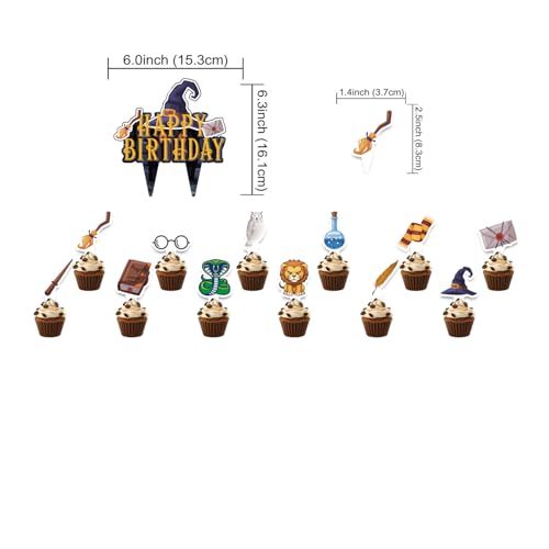 Magical Birthday Party Decorations Set with Banner Balloons Cake Toppers for Kids & Halloween