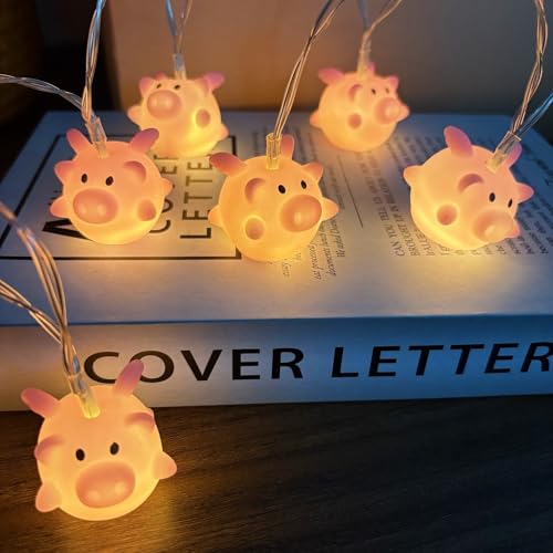 Pig String Lights 1.65m 10LED Fly Pig Shape Fairy Night Light for Kids & Holiday Decor