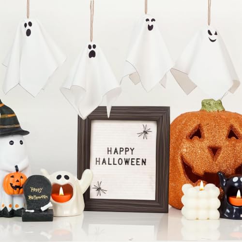 Halloween Ghost Hanging Ornaments Set - 16pcs, 5.5 Inch Cute Spooky Decorations