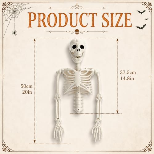 Halloween Haunted Skeleton Mirror Decor - Spooky Gothic Tabletop Prop
