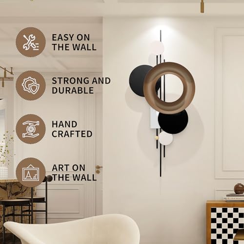 22-Inch Large Metal Wall Decor - Modern 3D Wall Art Sculptures for Living Room & Bedroom
