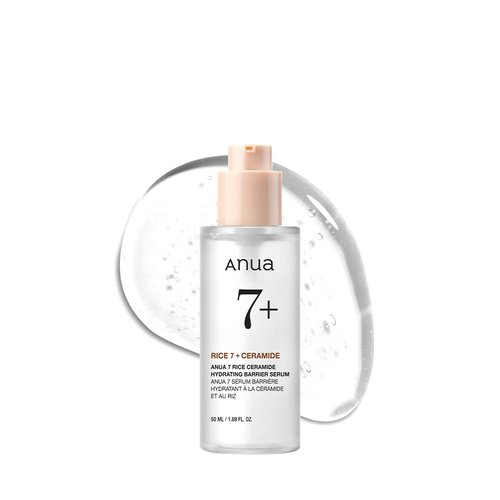 Anua Rice Ceramide 7 Hydrating Barrier Serum, Moisturizing Face Serum, Non-comodogenic, Hyaluronic Acid, Niacinamide, Lightweight, Fragrance Free, Sensitive Dry Skin, Korean Skincare 1.69fl oz