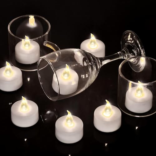 LED Flickering Tea Light Candles with Remote Control - Warm White 5 Pack
