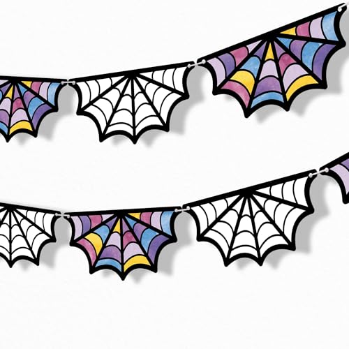 Goth Girl Halloween Garland Banner - Double-Sided Spooky Party Decor, 15 Pieces