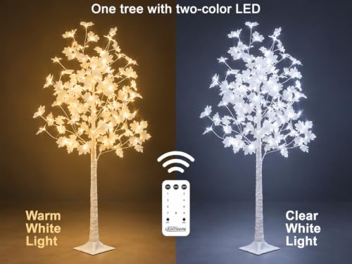 6FT LED Lighted Maple Tree with Remote Control - Artificial Decor for Indoor & Outdoor Use