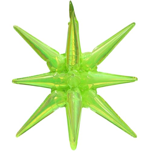 Dazzle Fluorescent Green Spiky Star Balloons - 6 Pack Explosion Party Decor
