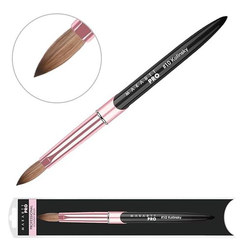 MakarttPro Kolinsky Acrylic Nail Brush Size 10 - 100% Pure Kolinsky Hair for Professional Application