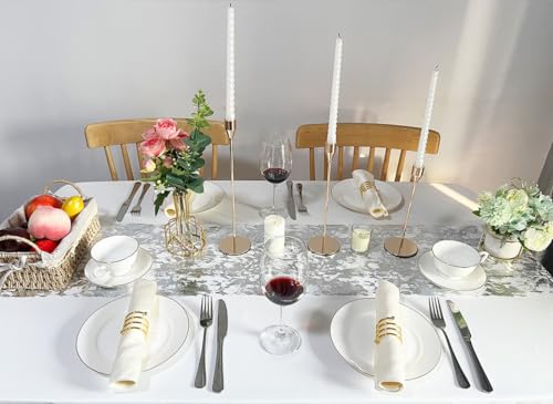Silver Metallic Table Runner 11 Inch x 100 Feet - Silver Mesh Bridal & Party Decor - Variation: Silver / 1pc 100feet