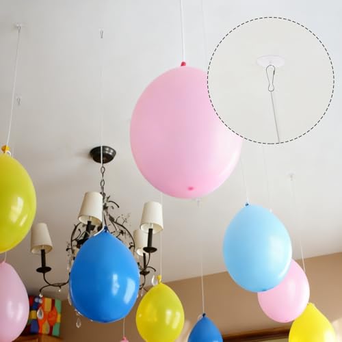 Clear Self-Adhesive Ceiling Hooks 100 Pack Damage-Free Hangings for Decorations