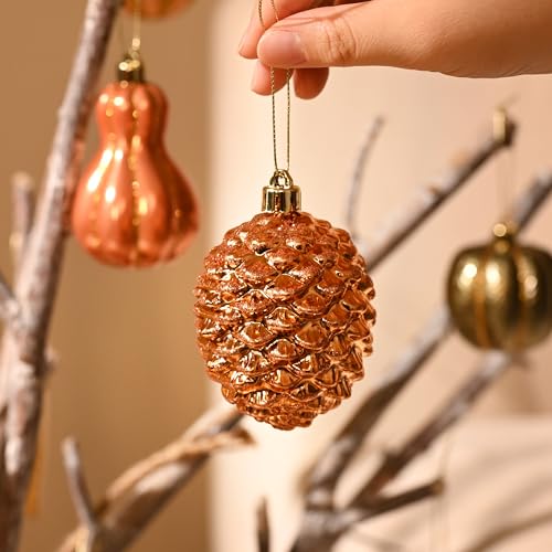 Fall Tree Ornaments Set - 35 Shatterproof Pumpkins & Harvest Decorations