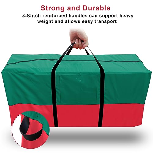 Christmas Tree Storage Bag 10 Ft Artificial Tree Waterproof Oxford Bag - Green & Red