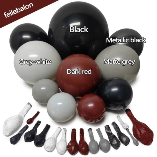 Dark Red Black Balloon Arch Kit Double Stuffed Burgundy Maroon Gothic Halloween Party Decor - Variation of THIS listing