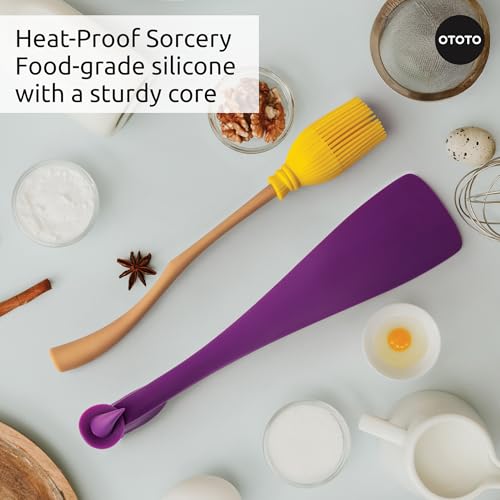 OTOTO Witchin Basting Brush & Silicone Spatula Set - Halloween Gothic Kitchen Gift